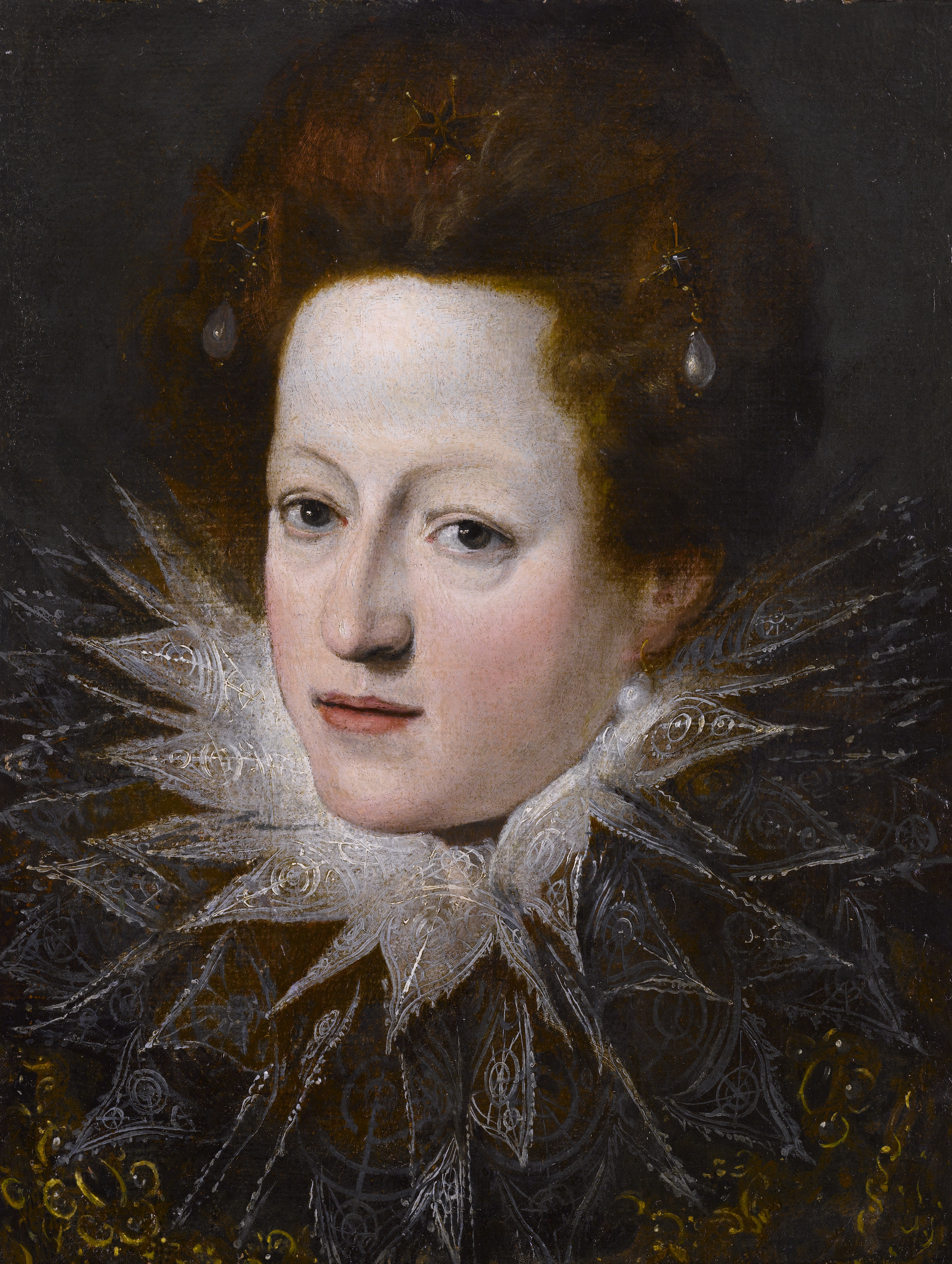A Portrait of a Noblewoman with a Lace Collar